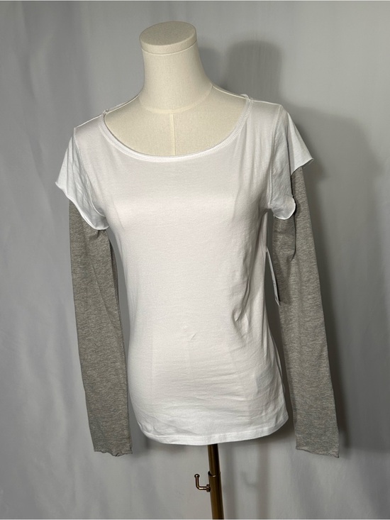 Urban Outfitters Tops - NWT Urban Outfitters White Tee with Gray Attached Long Sleeves 90s Grunge Y2K
